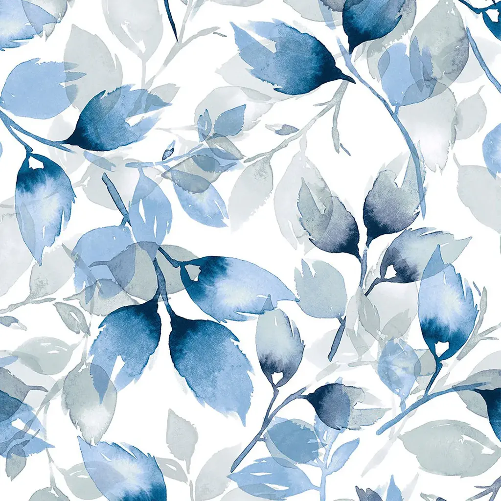 Watercolor Tossed Leaves Peel-And-Stick Luxe Haven Wallpaper