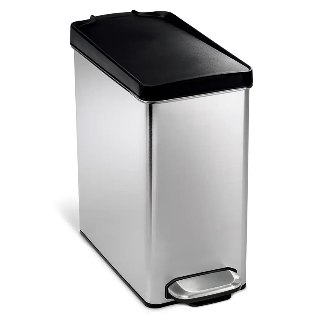 Simplehuman 10 Liter / 2.6 Gallon Stainless Steel Bathroom Slim Profile Trash Can