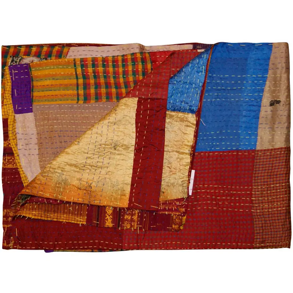 Taj Hotel Kantha Silk Blend Throw |  Multi02  | 50"x70"