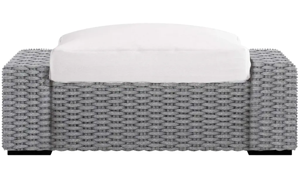 Bernhardt Capri Contemporary Ottoman In Mist Gray And White