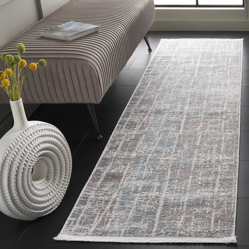 Safavieh Mila Bronislova Modern & Contemporary Rug - 2'2" X 8' Runner - Grey/light Blue - Runner