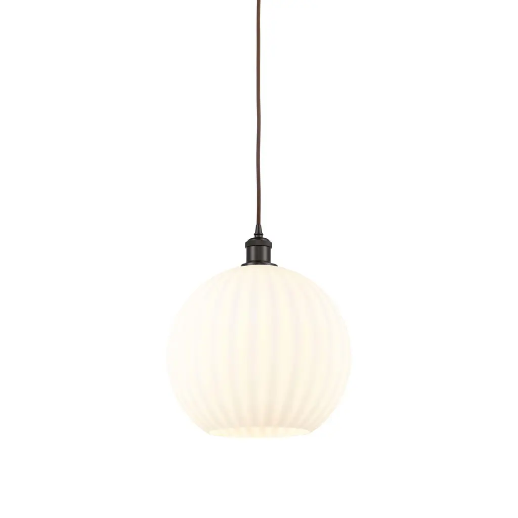 Innovations Lighting 516-1P-14-12 White Venetian Pendant White - Oil Rubbed Bronze