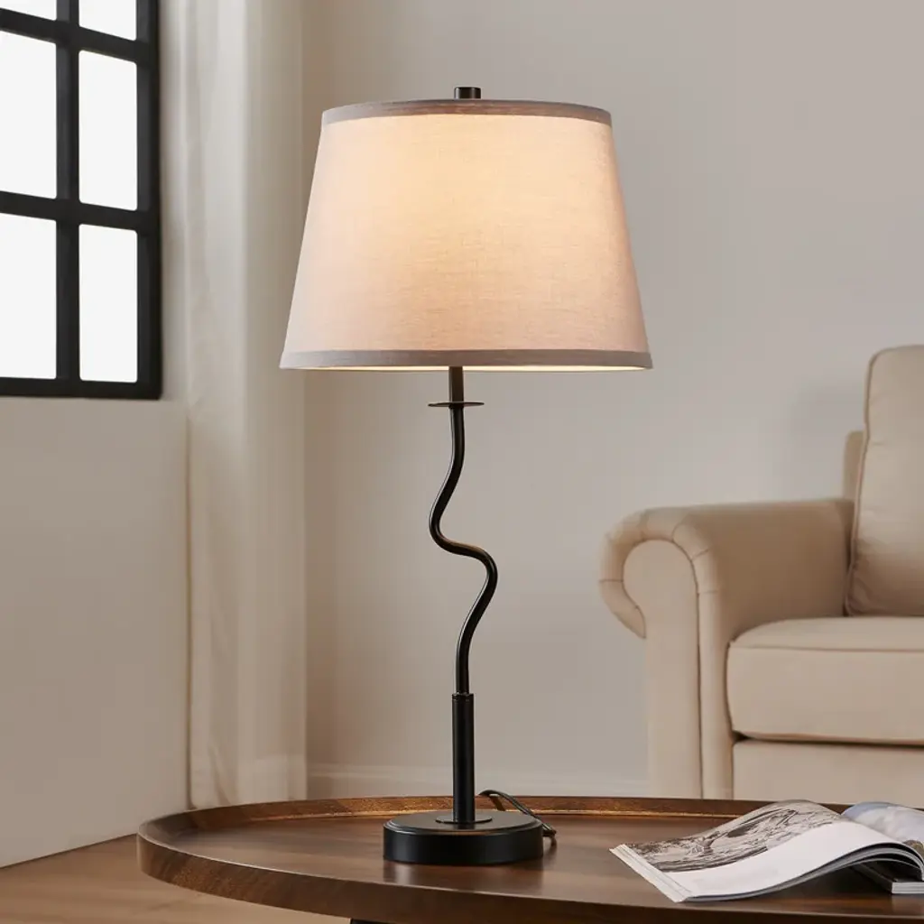 Kawoti 26.75inch Black Traditional Table Lamp With Empire Lampshade - 1-Pack - 1-Pack