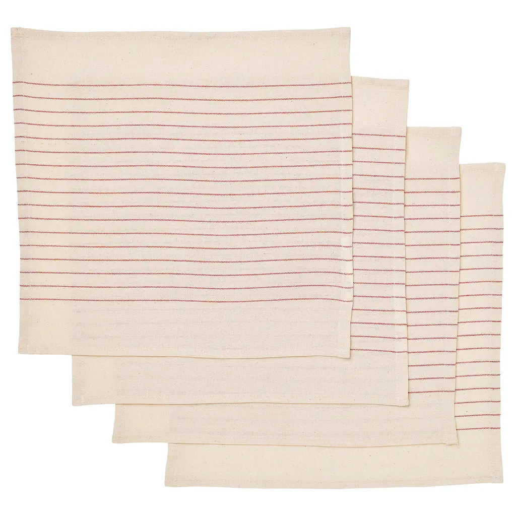 Vippstarr Napkin - Stripe Pattern Red/natural 12x12 "