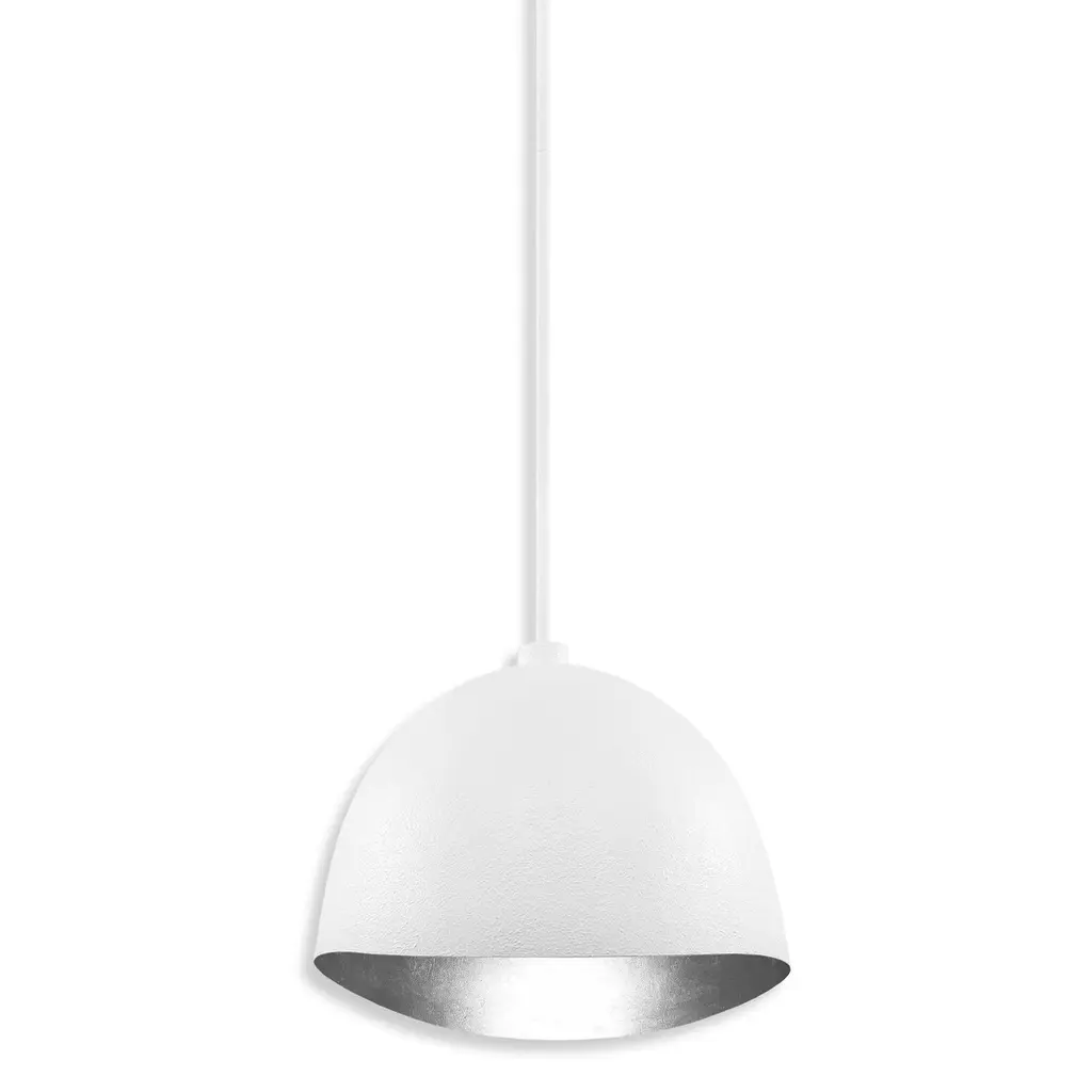 Kovacs P1914 Eclos 16" Wide Pendant - Textured White / Silver Leaf