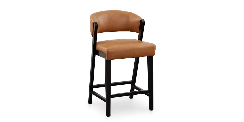 Asher Upholstered Faux Leather Counter Stool