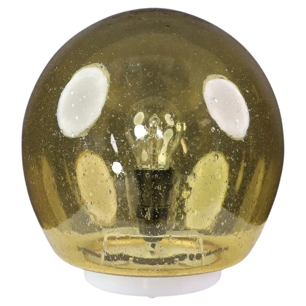 Mid-Century Golden/yellow Murano Glass Table Lamp, Italy 1970s