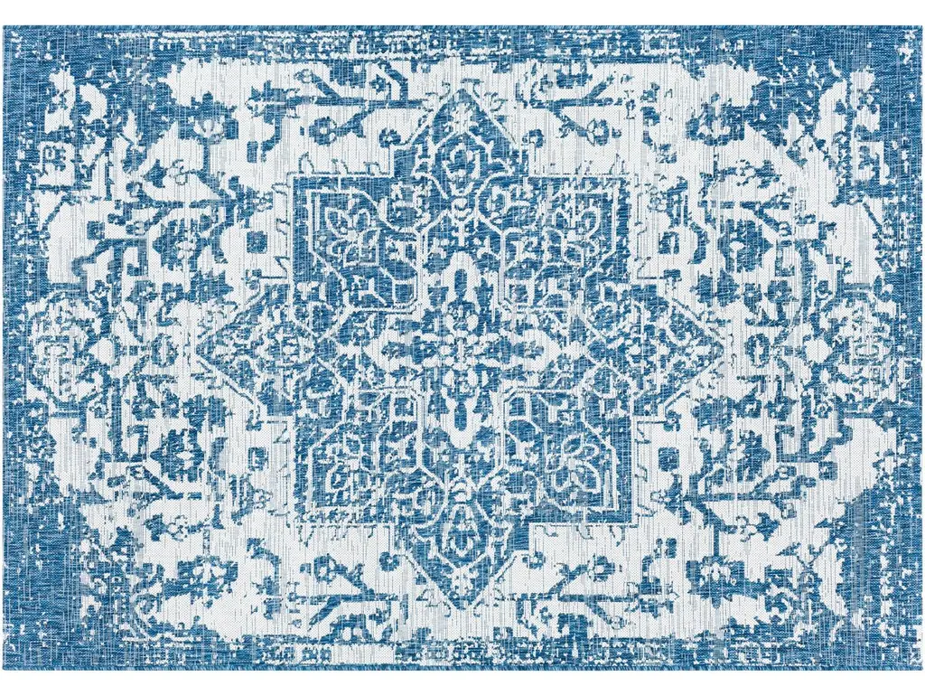 Persephone Diamond Outdoor Rug, Denim