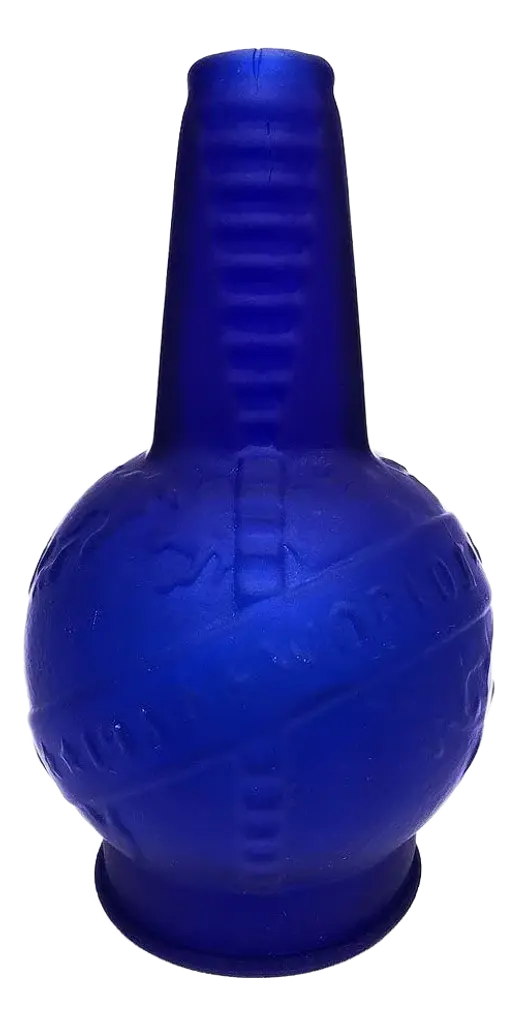 Frosted Cobalt Blue 1939 World Fair Bottle Lamp Base By Sarsaparilla, 20 Available