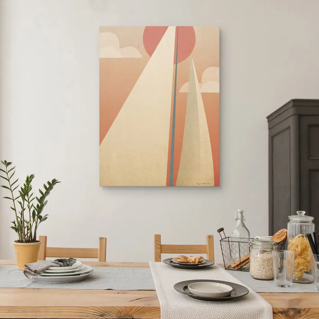 Sails Vi By Ryan Fowler Canvas Art Print - Orange - 30 X 40