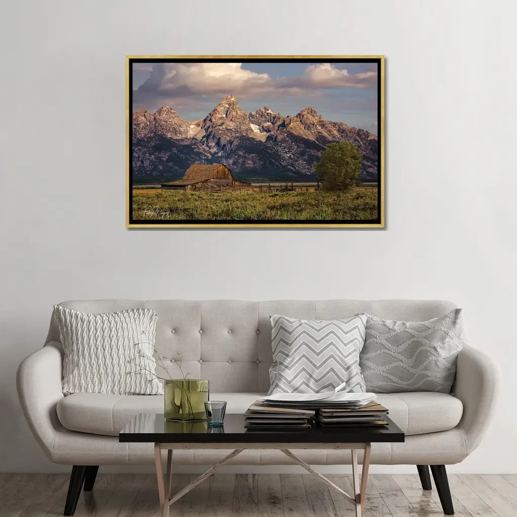 Icanvas "Teton Range" By Patsy Weingart Framed Canvas Print - Gold - 26x40