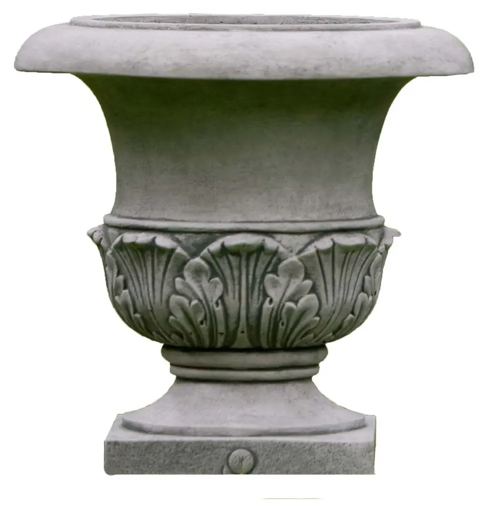 17" Williamsburg Acanthus Planter, Alpine Stone