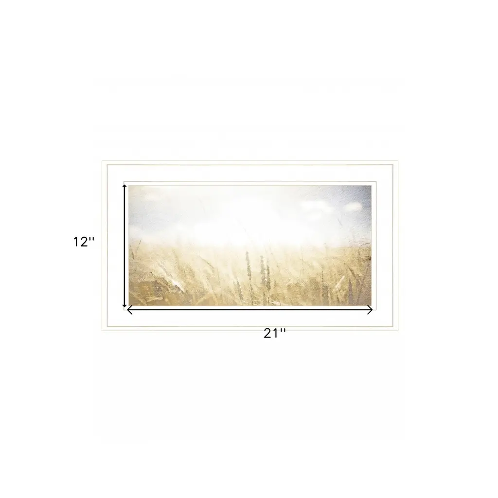 Fields Of Gold 1 White Framed Print Wall Art - Gold