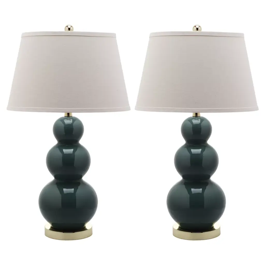 Set of 2 blue double gourd table lamps store