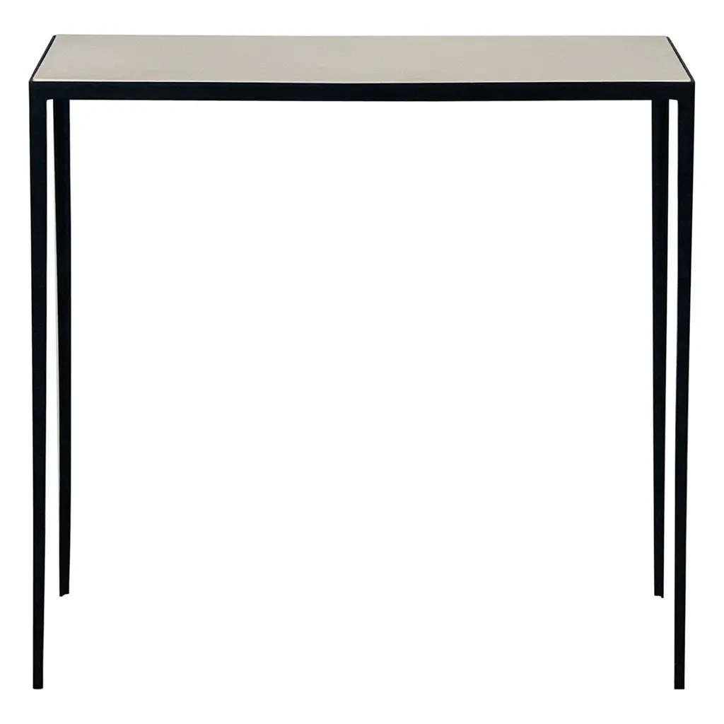 Chic 'Etude' Wrought Iron And Parchment Console By Design Frères