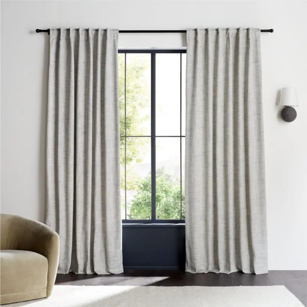 Reid Blue Recycled Fiber Blackout Window Curtain Panel 52"x96"