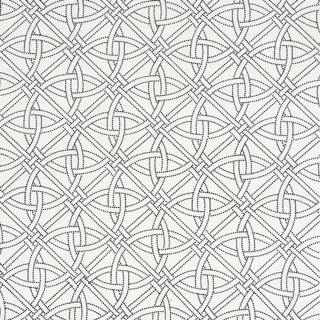 Schumacher X Matthew Patrick Smyth Durance Embroidery Fabric In Black & White