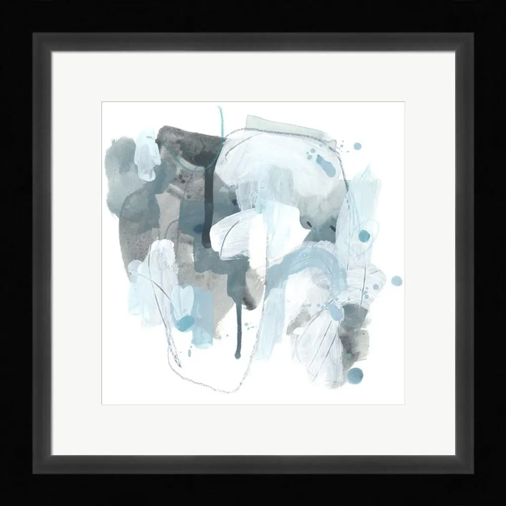 June Erica Vess 'Liquid Notation Iv' Framed Art - Plastic - Black
