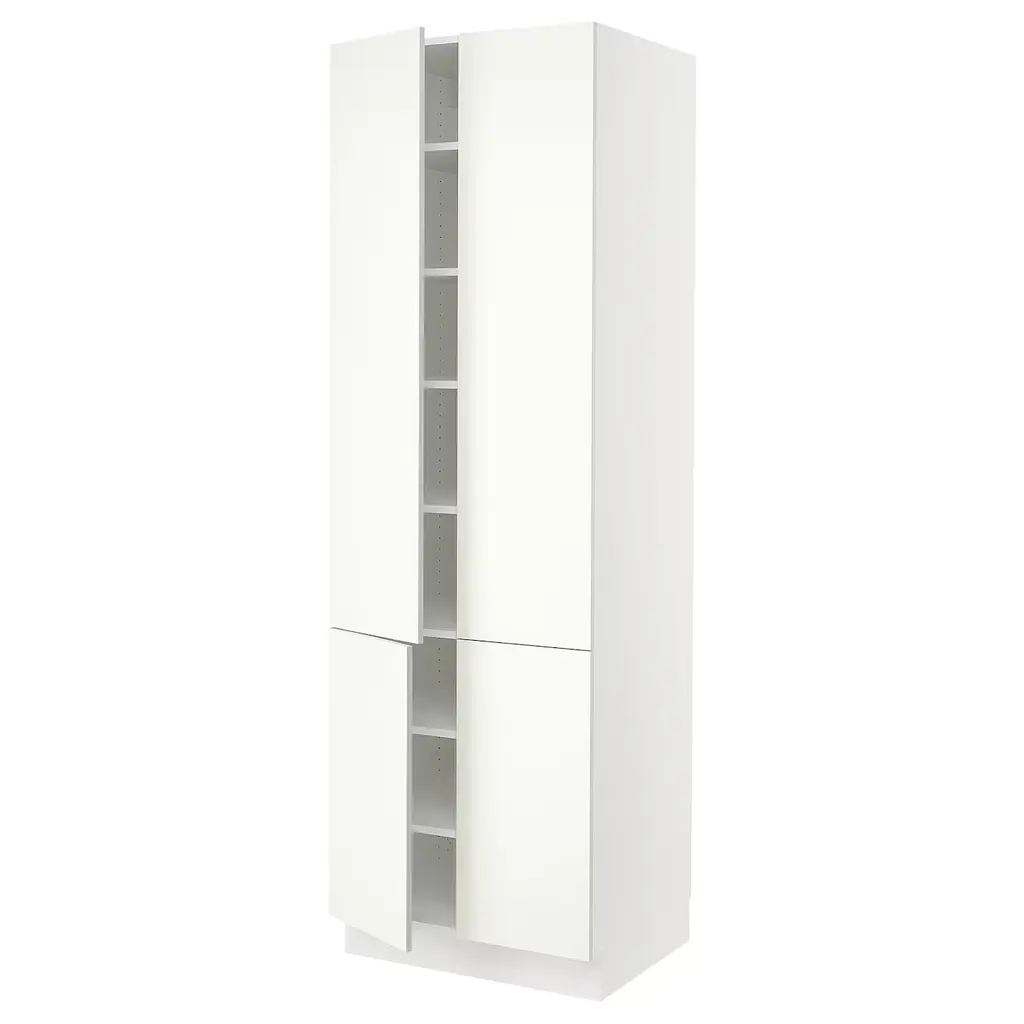 Sektion High Cabinet With Shelves/4 Doors - White/vallstena White 30x24x90 "