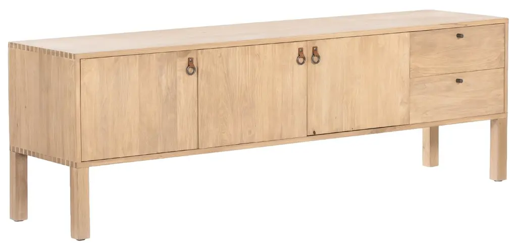 Braxton Media Console, Natural Dry-washed Poplar