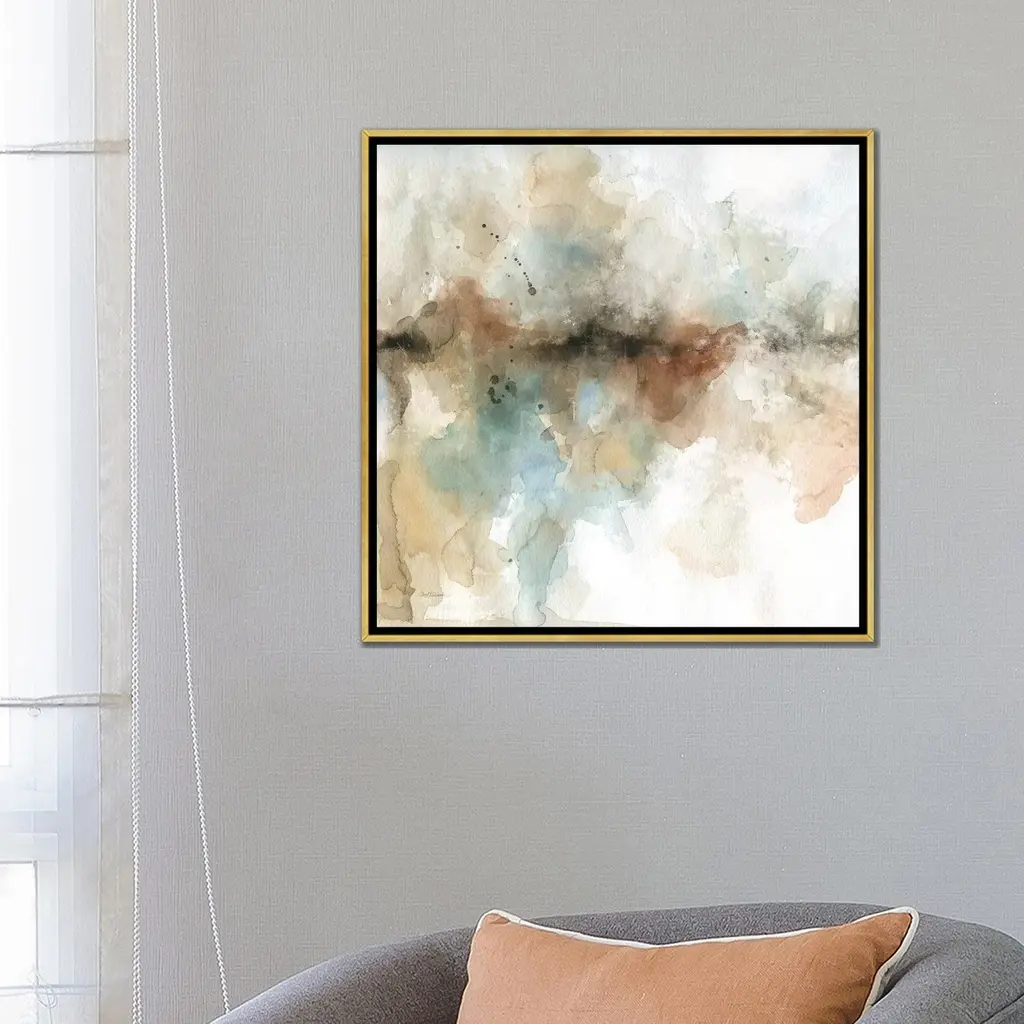 Icanvas "Island Mist I" By Carol Robinson Framed Canvas Print - Gold - 37x37