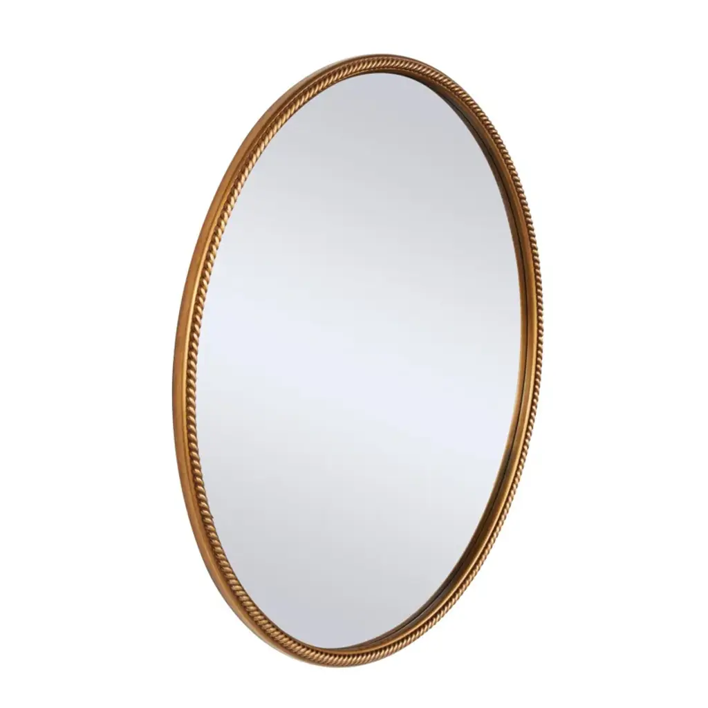 Middlebury Resin Gold Wall Mirror With Twisted Chain Inspired Frame
