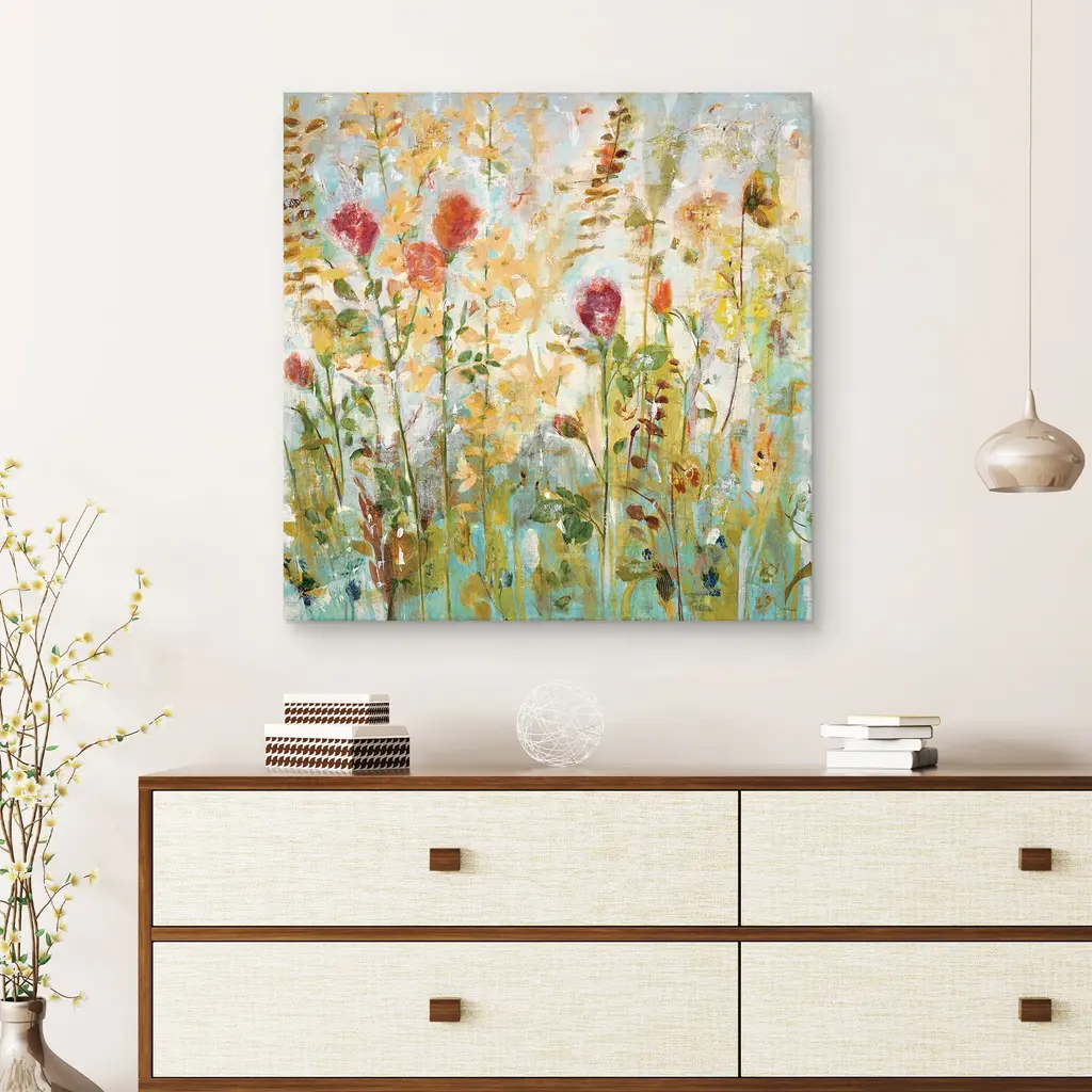 Wildflower Garden By Jill Martin Canvas Art Print - Green - 35 X 35