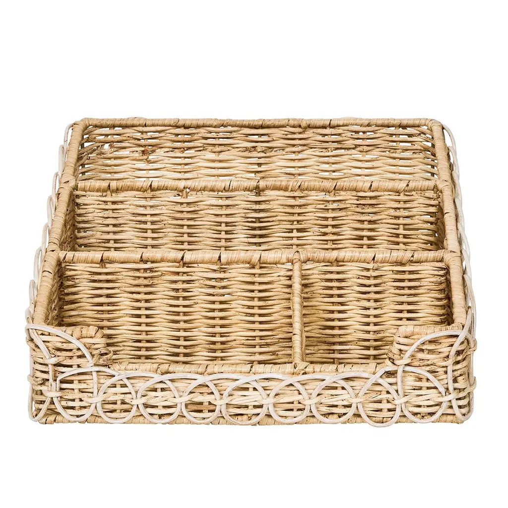 Provence Rattan Stationary Holder, Whitewash