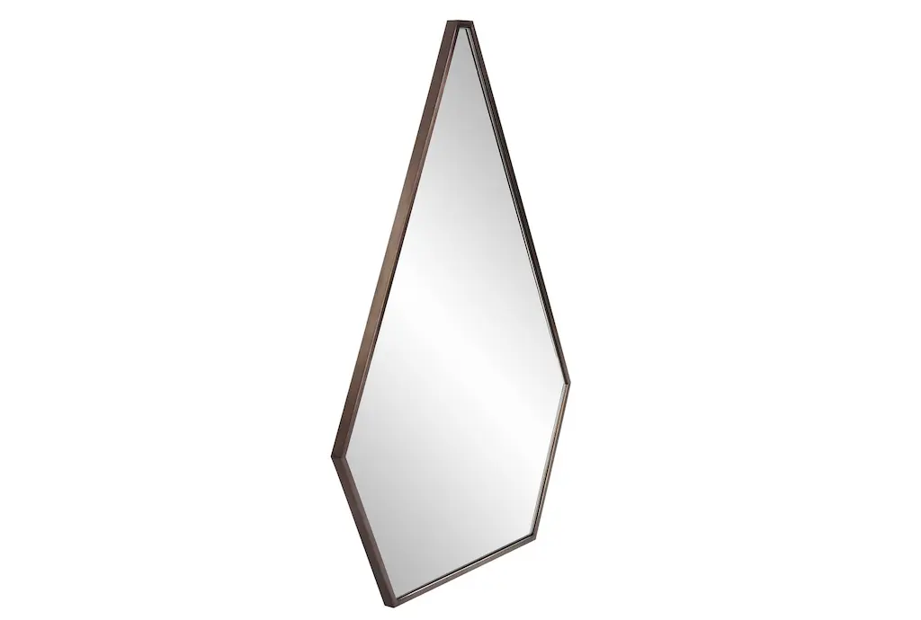 METAL STRAP DIAMOND MIRROR - PEWTER online