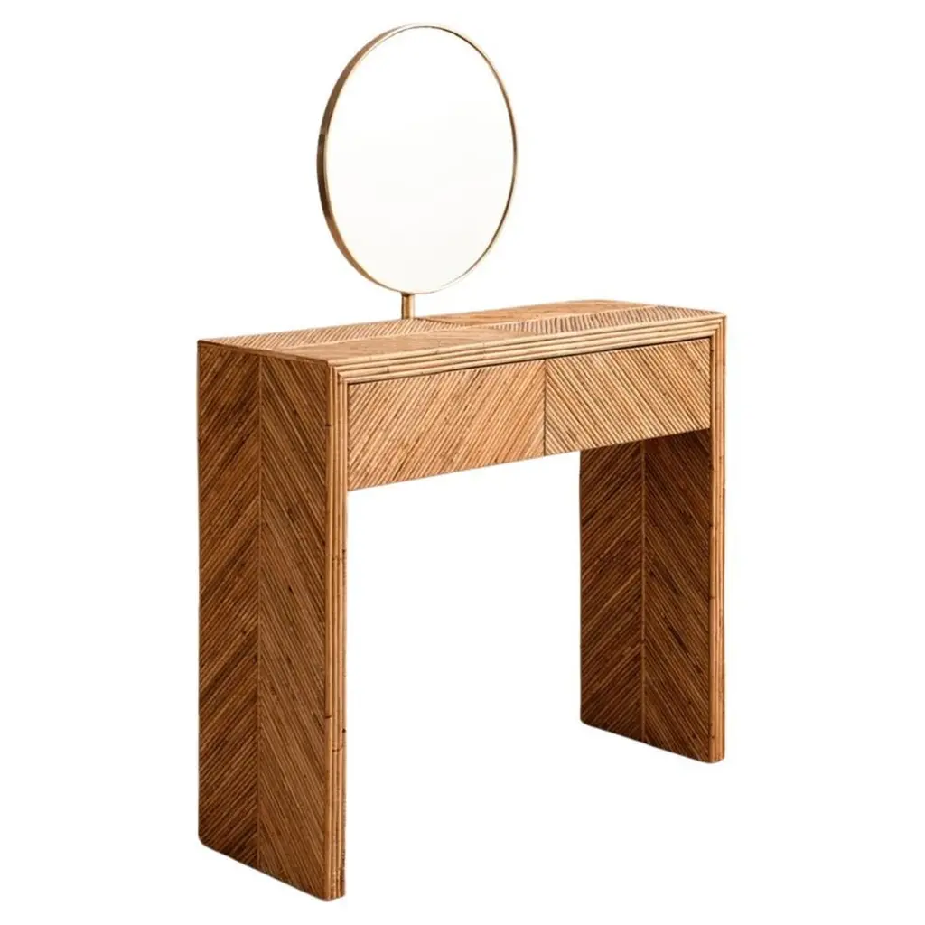 Italian Bamboo And Mirror Vanity