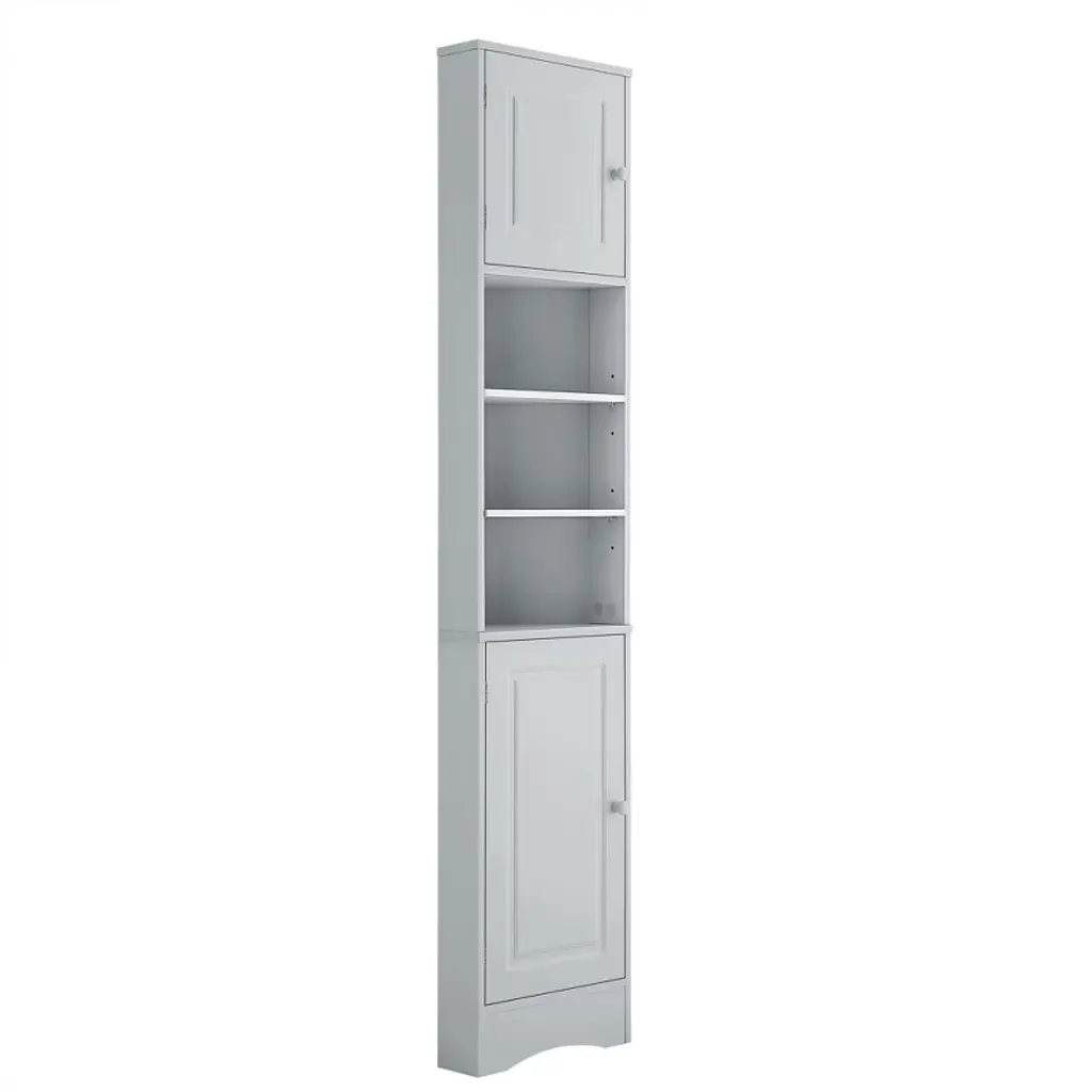 Ridstar 66.9 In. H Grey Bathroom Storage Cabinet With Two Doors And Adjustable Shelves