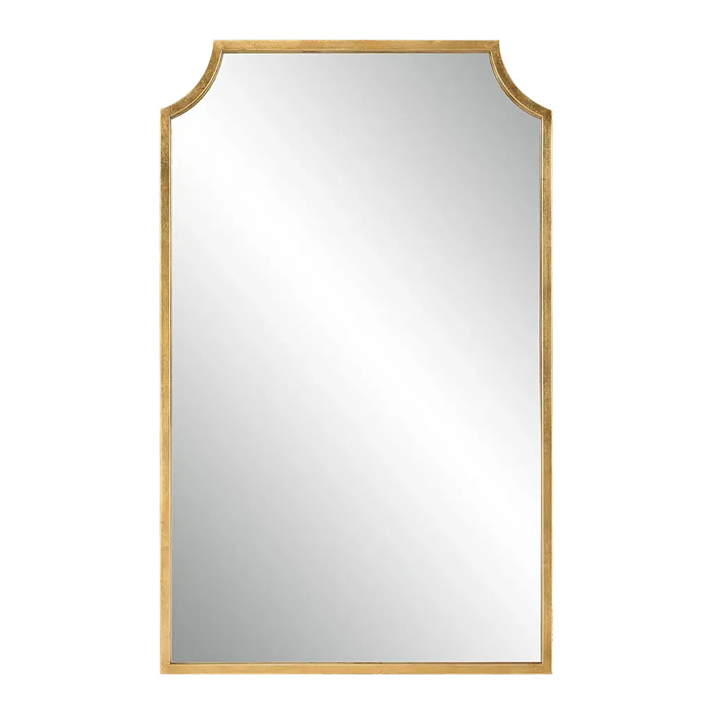 Scaallopped Corner Gold Vanity Mirror