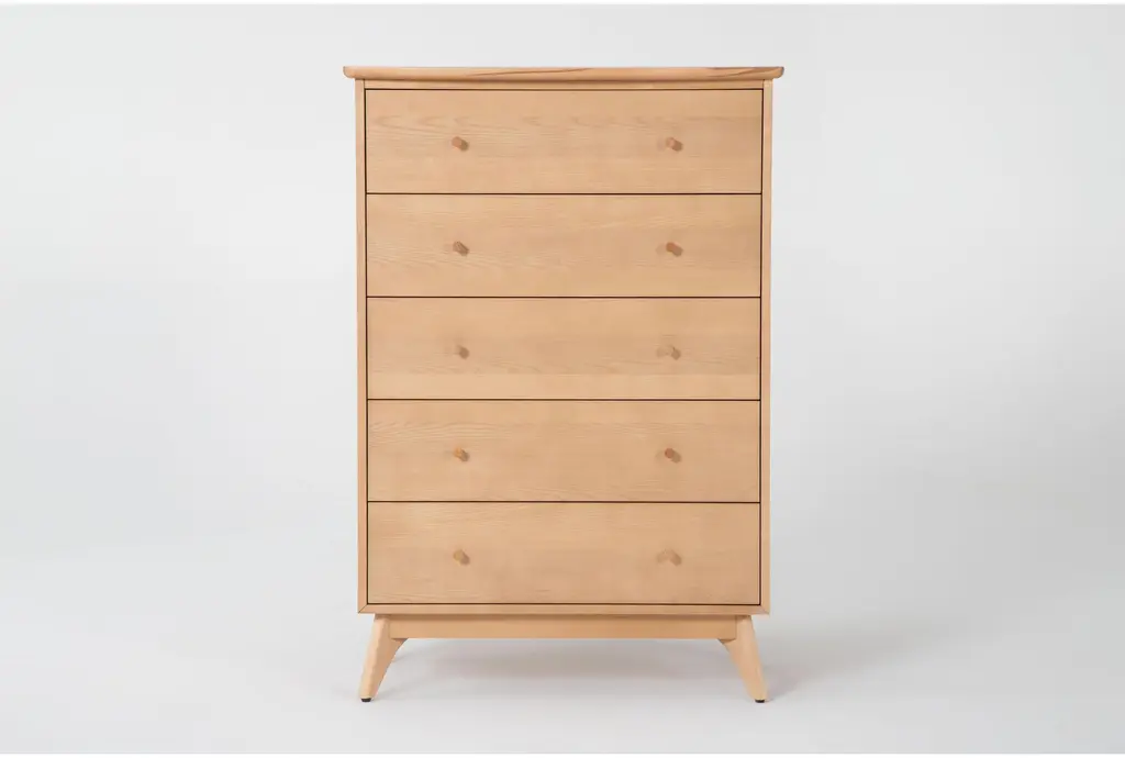Mariko Natural Wood 5-Drawer Chest | Birch