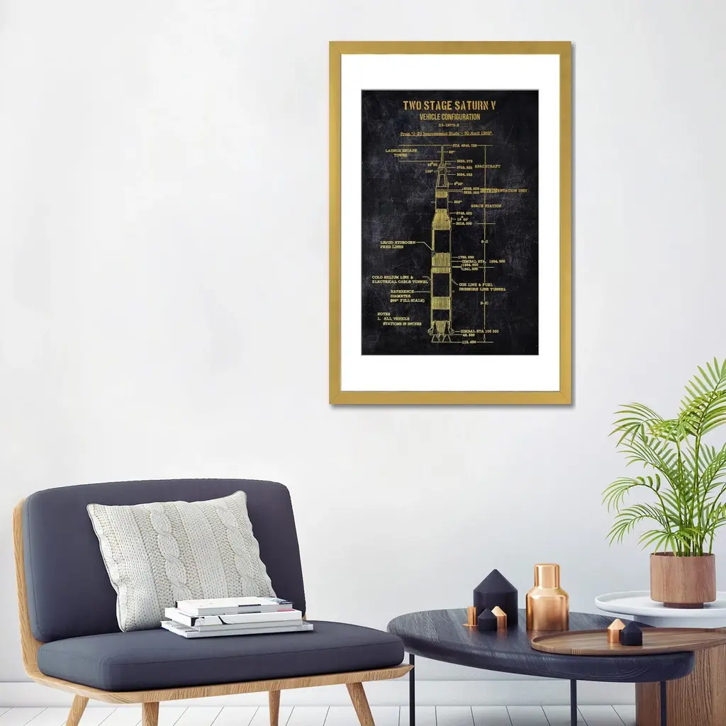 Icanvas "Teo Stage Saturn V" By Joseph Fernando - Natural - 32x24x1