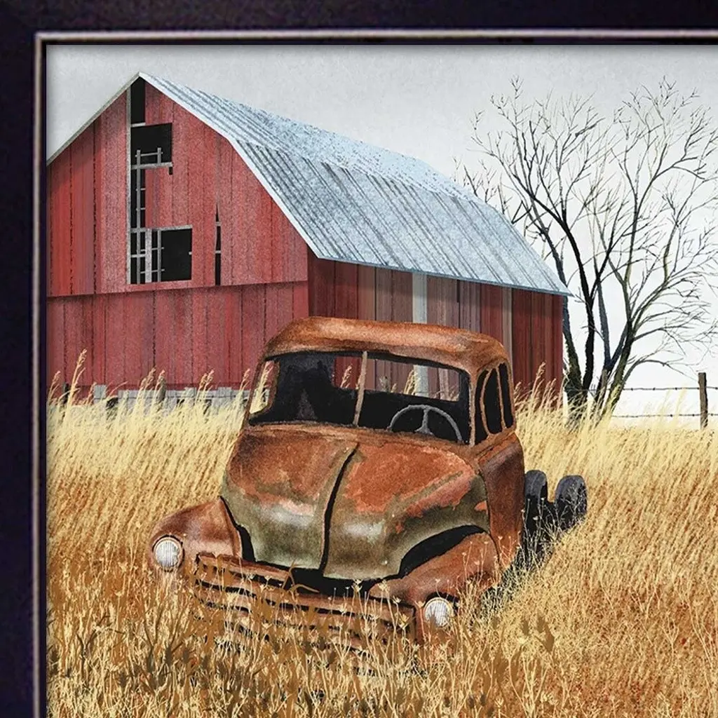 Granddads Old Truck 5 Black Framed Print Wall Art - Black