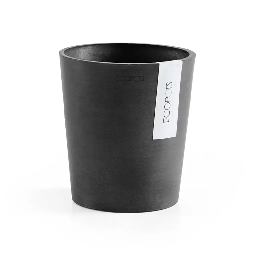 Ecopots Morinda Durable Modern Round Indoor/outdoor Recycled-based Composite Orchid Flower Planter, Dark Grey, 5.5"