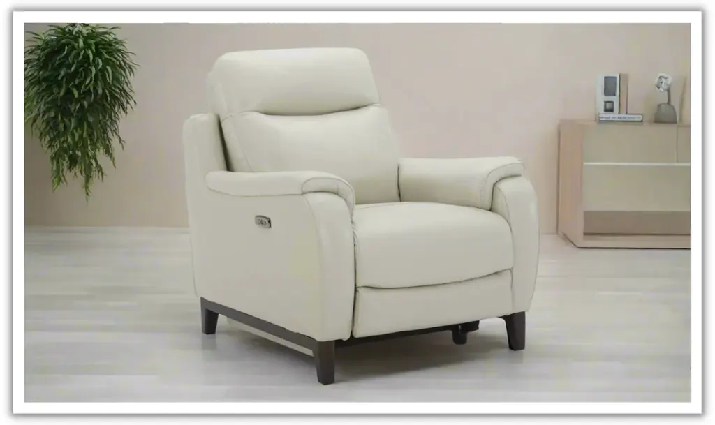 Gio Italia Leonard Dual Power Leather Recliner Chair In Gray