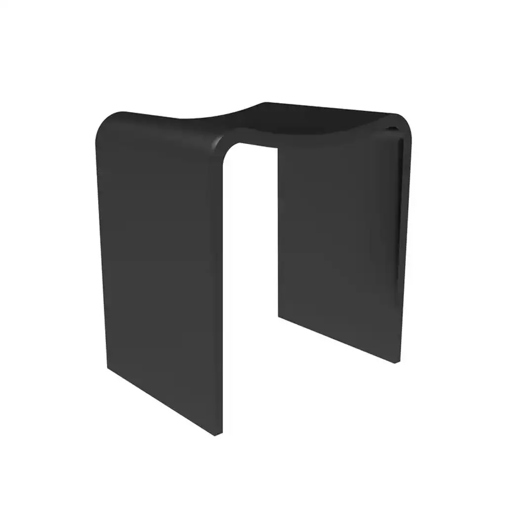 Tubcraft Freestanding Shower Seat Solid Surface Shower Stool - 15.75'' - Black