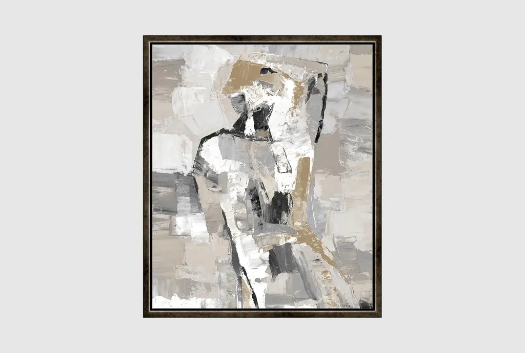 22x26 Tonal Abstract Ii | Rectangle | Espresso Frame | Framed Art | Figurative | Print | Made In The Usa | Vertical