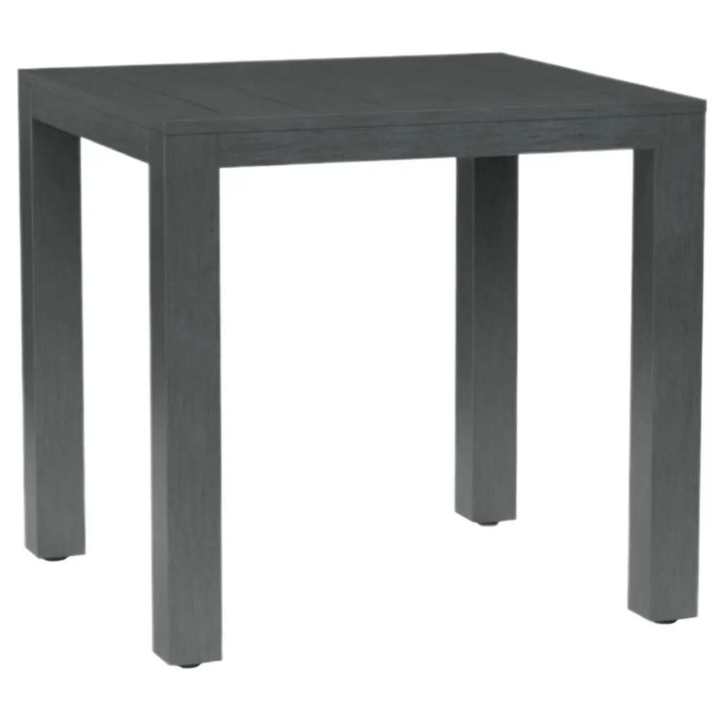 Laken Outdoor Aluminum 40" Square Pub Table, Slate