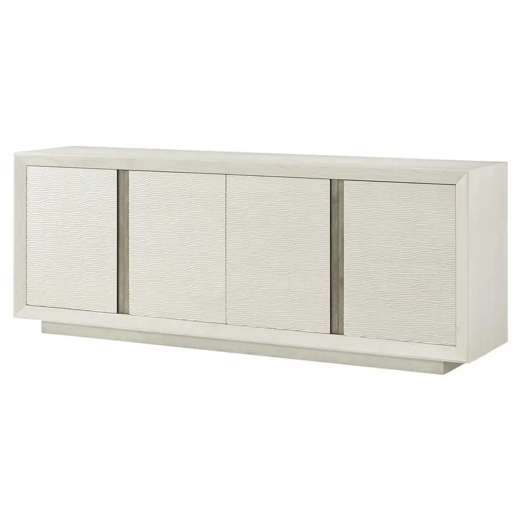 White Organic Modern Media Cabinet
