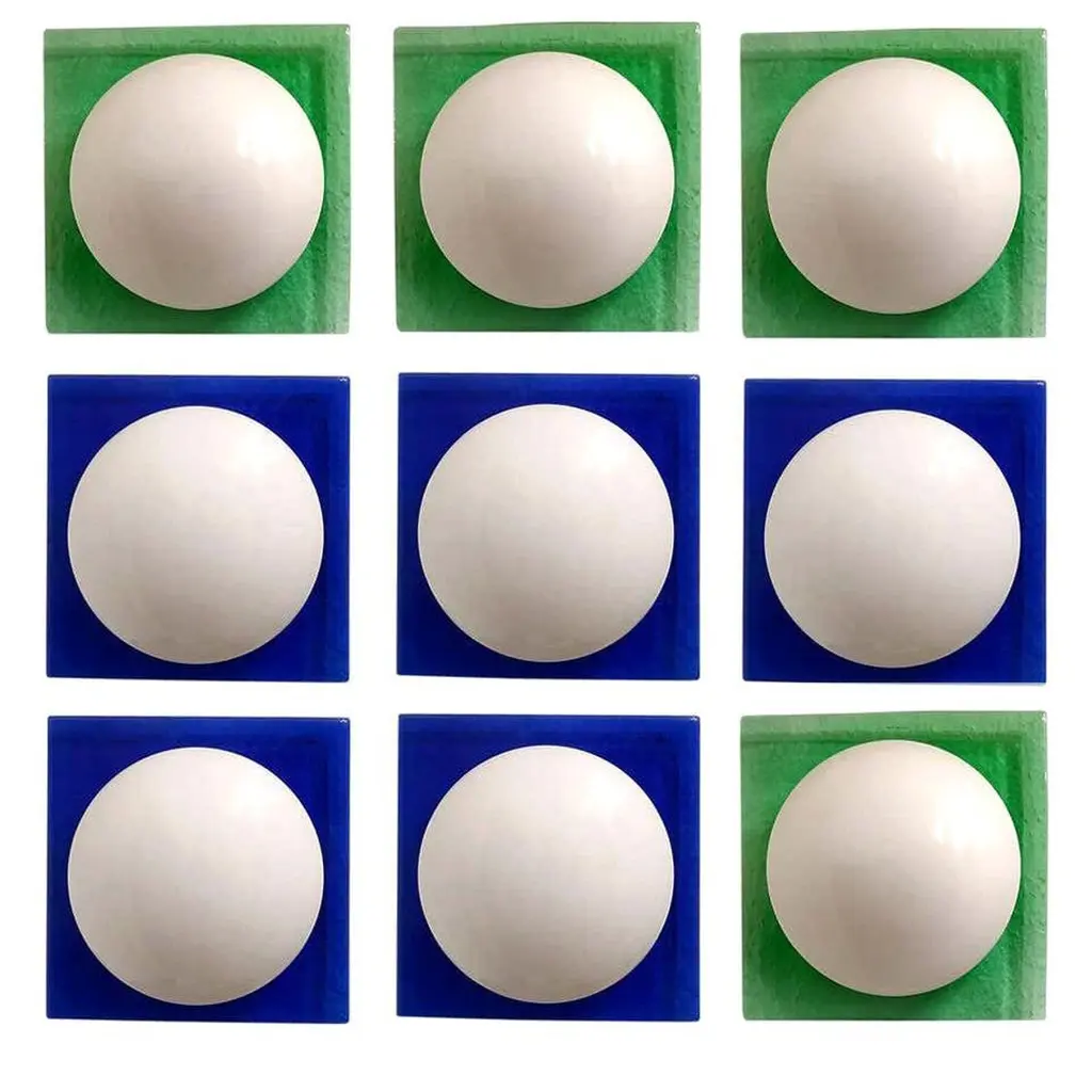 Large Italian Vintage Geometric Murano Glass Wall Or Ceiling Light Sconce, 1970s