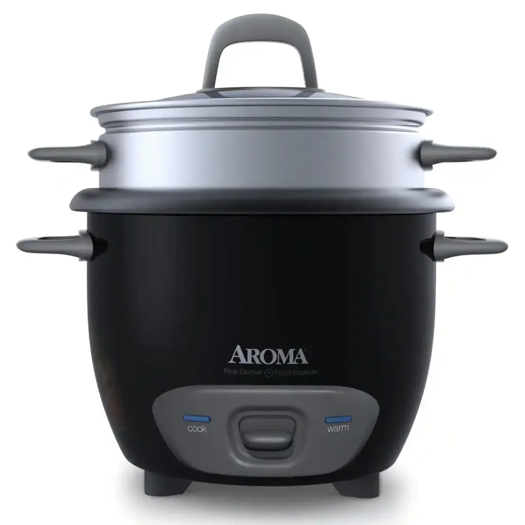 Aroma Black 6-Cup Rice Cooker - Black