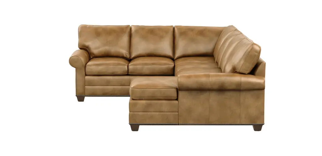 Bennett Roll-arm Leather Four-piece Sectional With Chaise