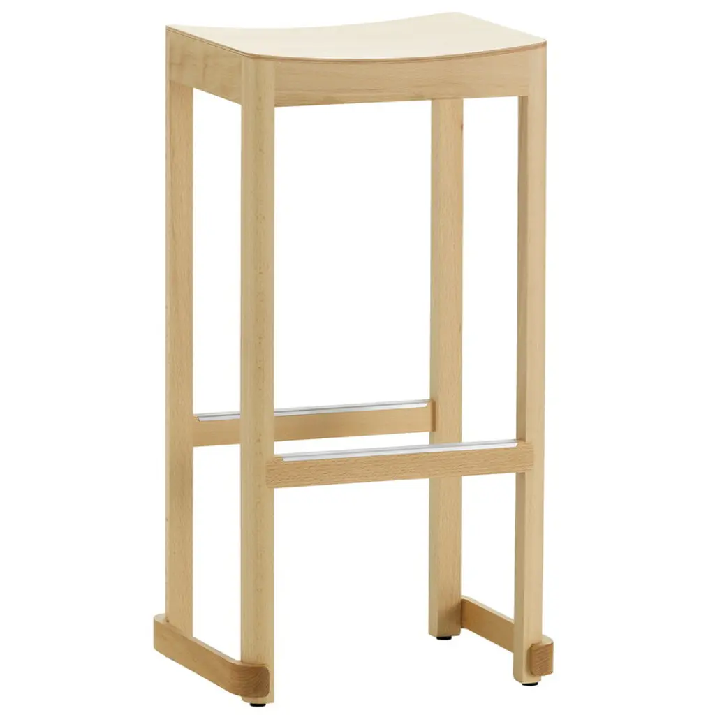 Atelier Bar Stool, 75 Cm, Lacquered Beech