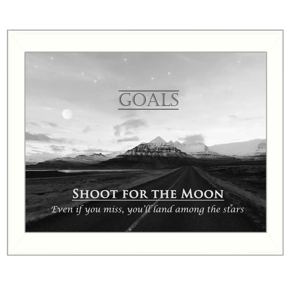 Goals 6 White Framed Print Wall Art - White