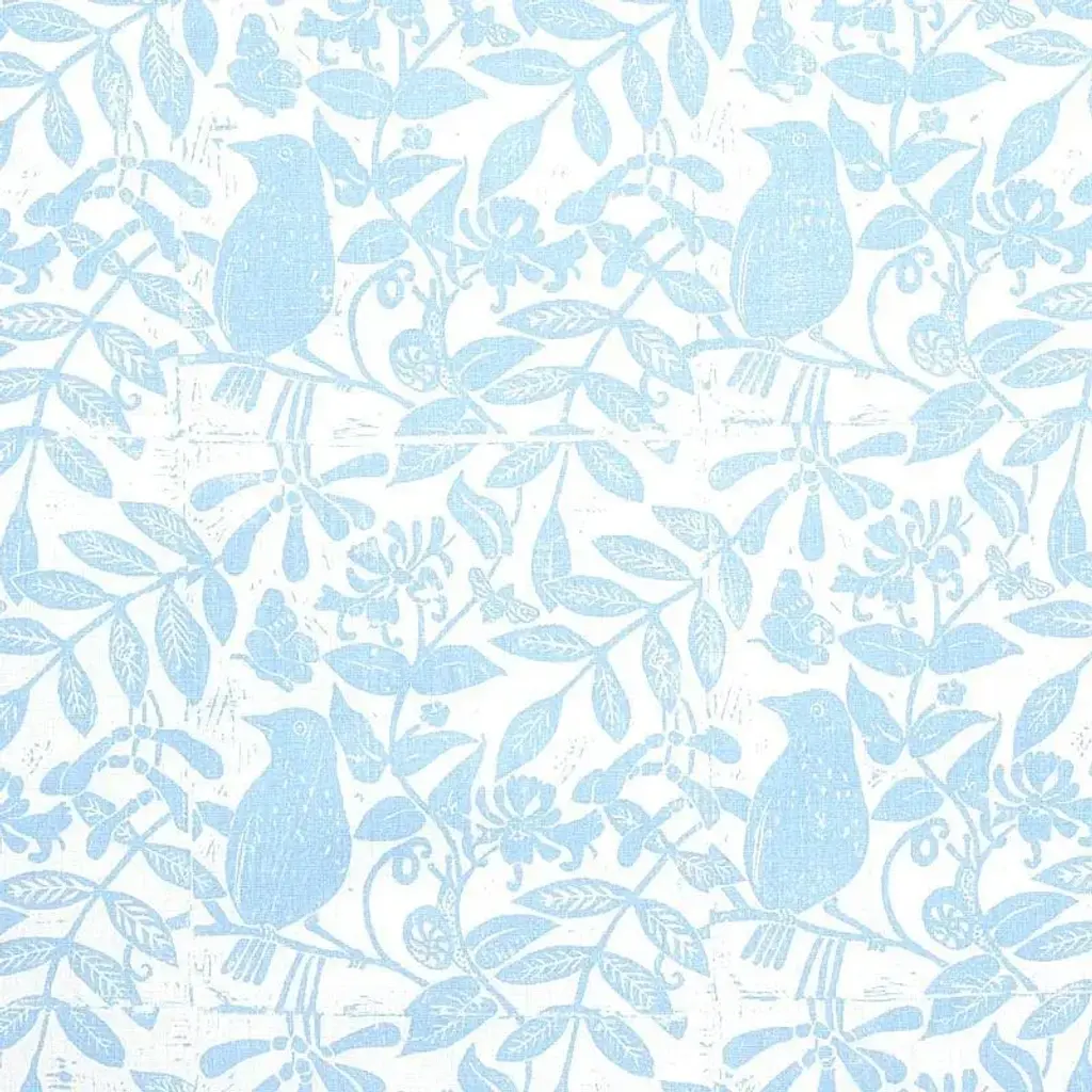 Schumacher X Molly Mahon Bird & Bee Fabric In Sky