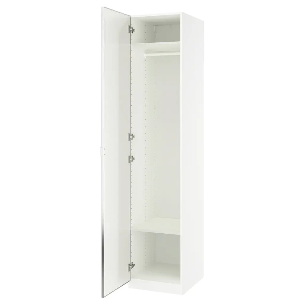Pax / ÅHeim Wardrobe Combination - White/mirror Glass 19 5/8x23 5/8x93 1/8 "
