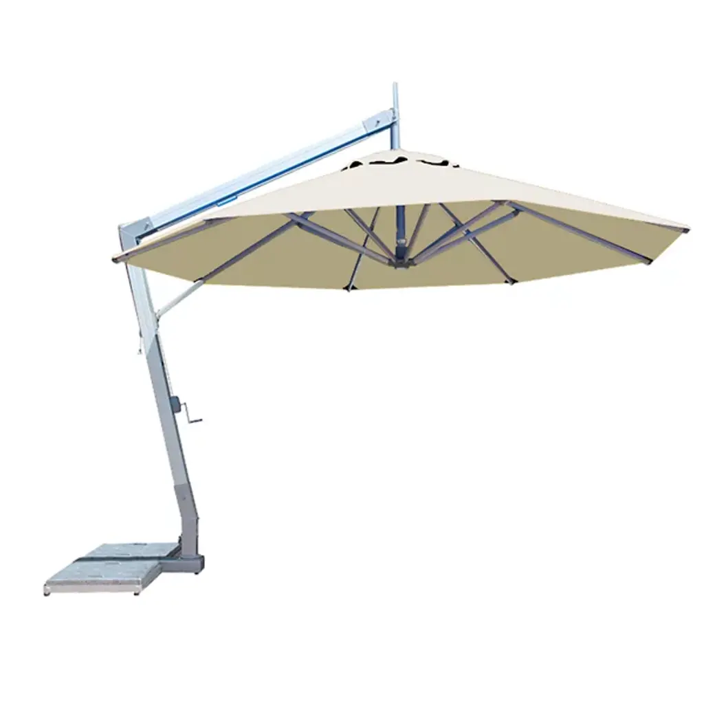Hurricane Round Side Wind Aluminum Cantilever Umbrella With Base