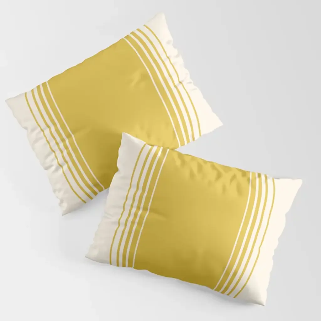 Marigold Yellow And Creme Lines Pillow Sham